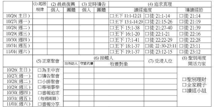 神人生活操練表20141026
