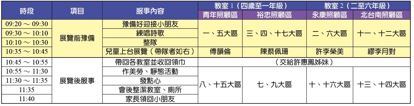 兒童服事表