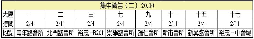 大區集中禱告