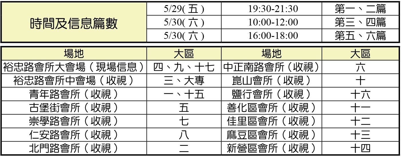 5/29-30國殤節特會時間地點