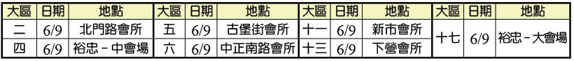 大區集中禱告聚會時地
