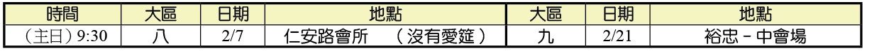 二月集中主日