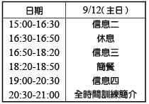 9/12青職特會第二天行程 