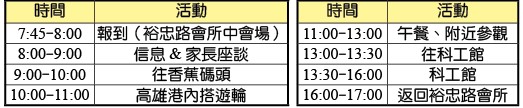 9/25時間表 