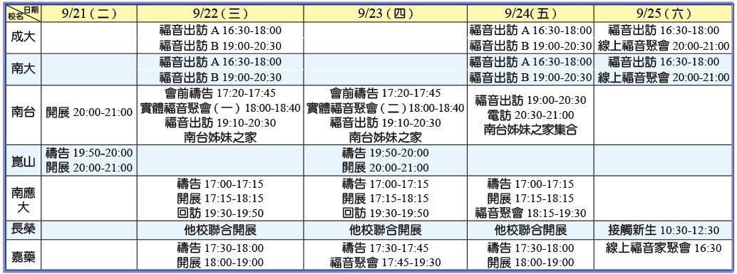 大專福音節期第三週 