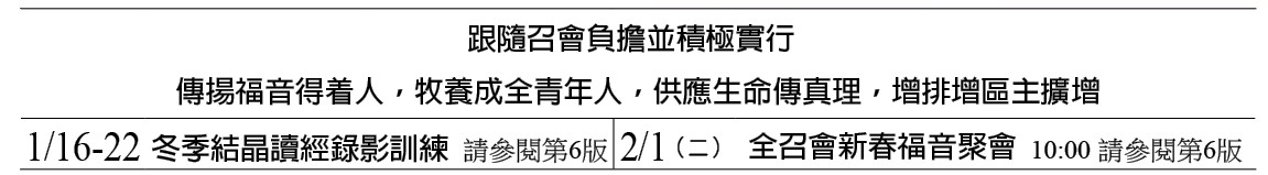 近期行事曆