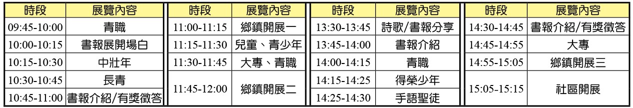 書報博覽會生活展覽時地