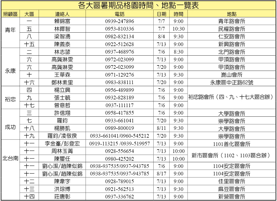 2024暑期品格園時地
