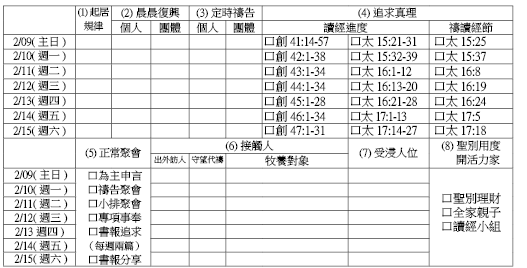 神人生活操練表20140209
