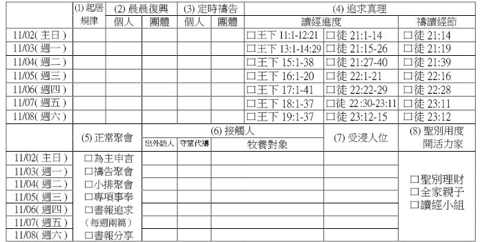 神人生活操練表20141102